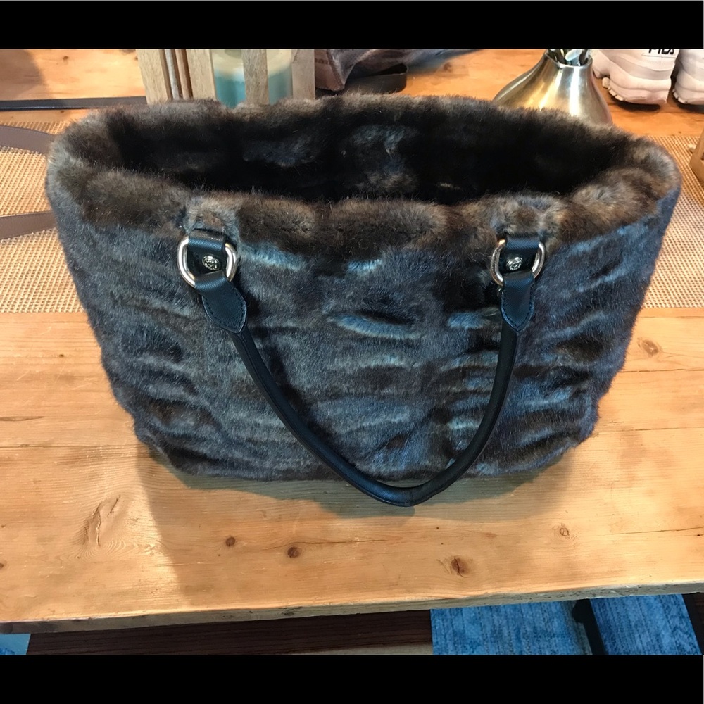 Faux fur Love Moschino tote bag